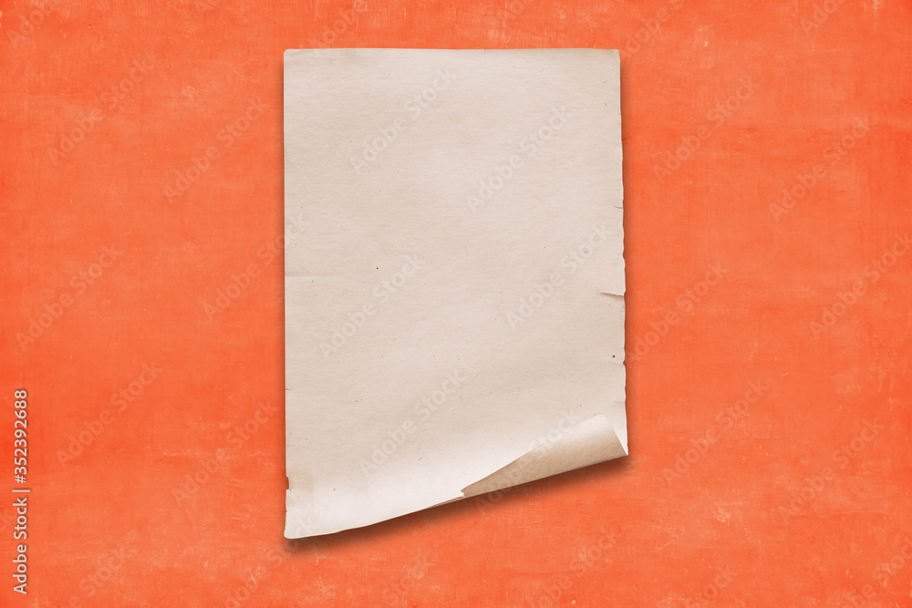 Fototapeta premium paper on red wall
