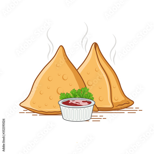 Set of 2 samosa vector illustration 