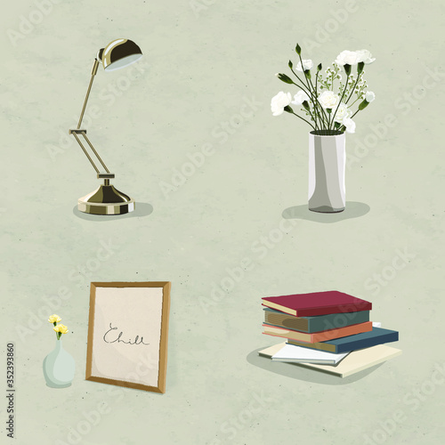 Interior decor design resource collection vector