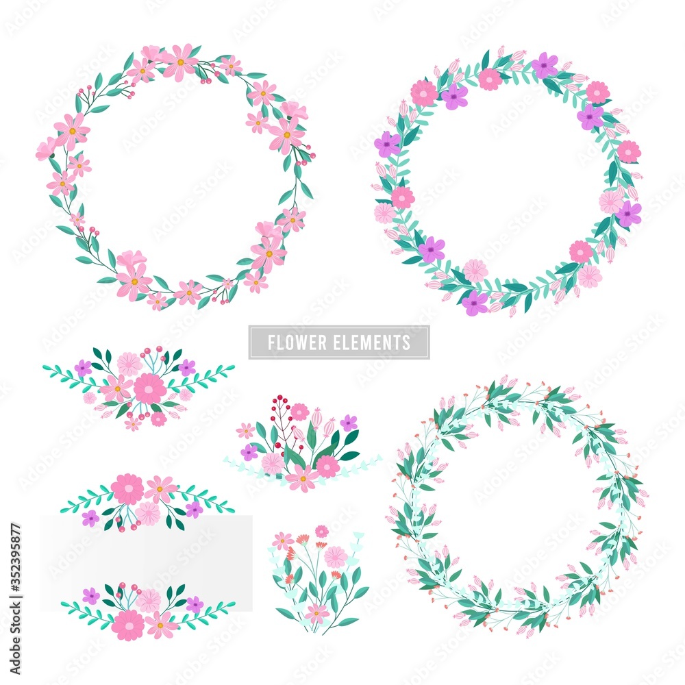 Vector design elements flowers and leaves , Card design, Greeting Card, Poster, wedding card, Invitation card. Vector design elements flowers and leaves , Card design, Greeting Card, Poster, wedding card, Invitation card.