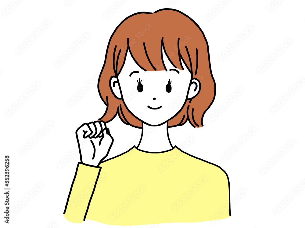 女性笑顔 応援 ガッツポーズ 女性笑顔 応援 ガッツポーズ