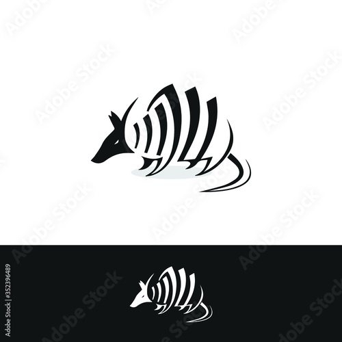 vector illustration of an armadillo. Editable armadillo design. photo