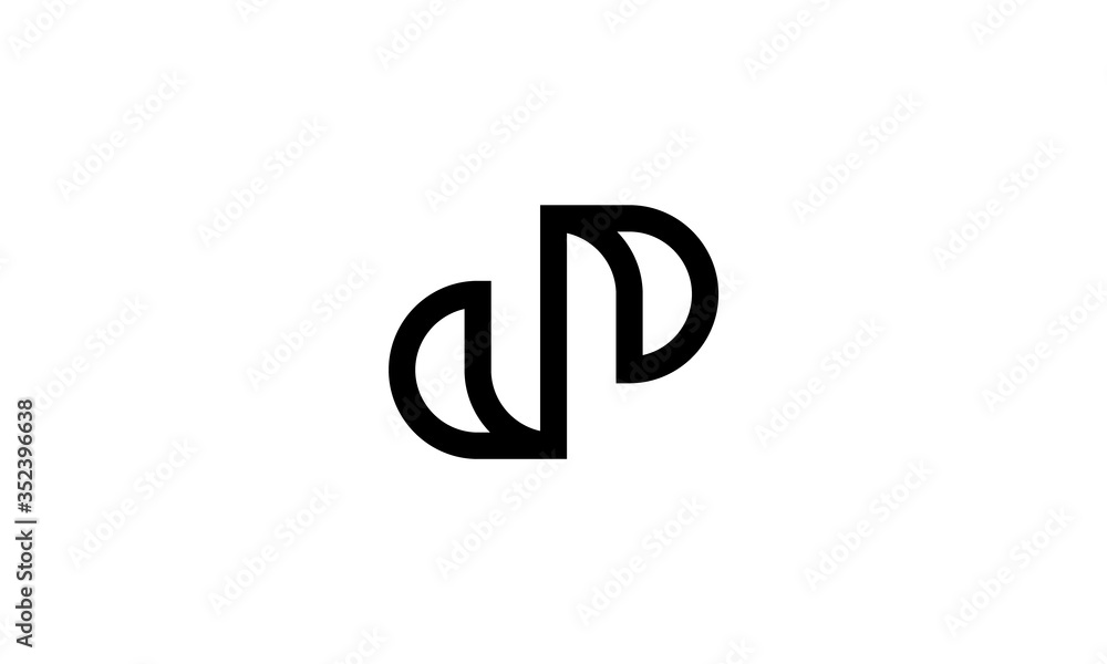 initial D and P with line style logo design concept initial D and P with line style logo design concept