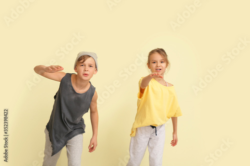 Cute little children dancin...