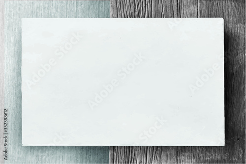 White frame on wooden background vector