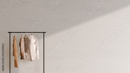 Cloth hanging on the rack background vector