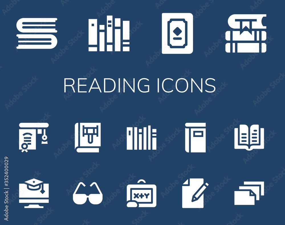 Fototapeta premium reading icon set