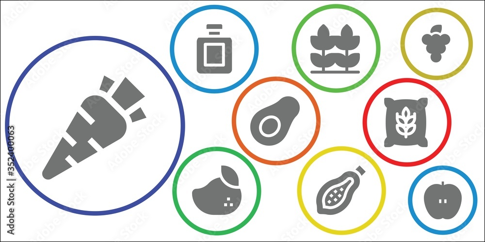 Modern Simple Set of ripe Vector filled Icons Modern Simple Set of ripe Vector filled Icons