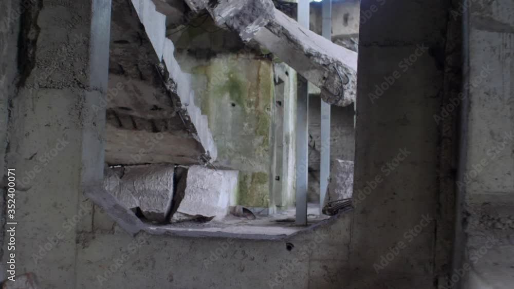 Demolished Reinforced Concrete Military Bunker Ruins Demolished Reinforced Concrete Military Bunker Ruins