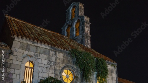 View of the old church at night