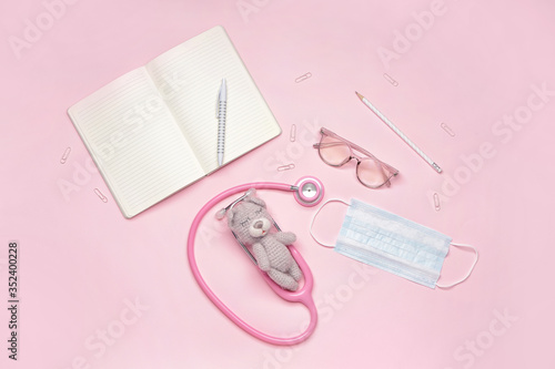 Stethoscope, stationery, me...
