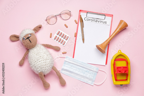 Medical mask, toys, pills a...