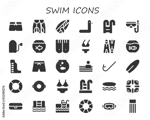 swim icon set