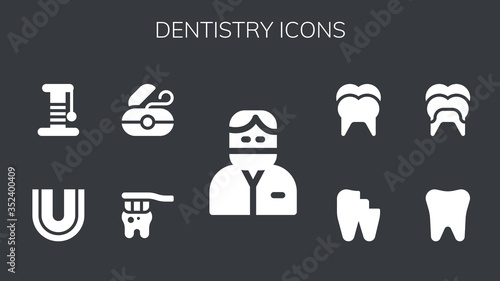 Modern Simple Set of dentistry Vector filled Icons