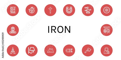 iron simple icons set