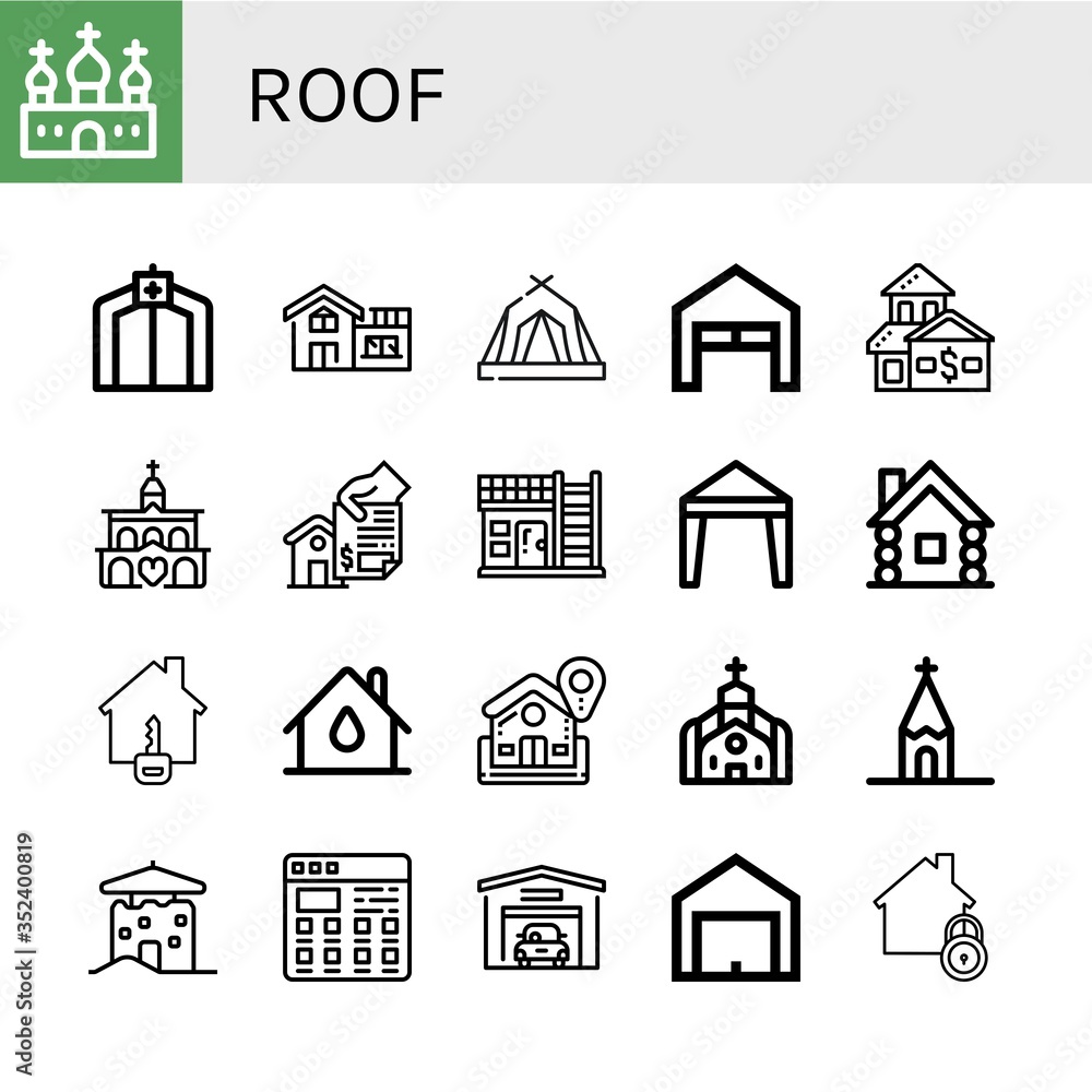 Fototapeta premium roof icon set