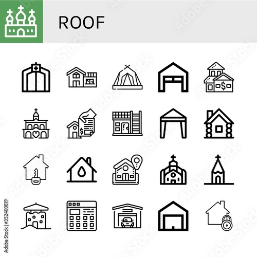 roof icon set