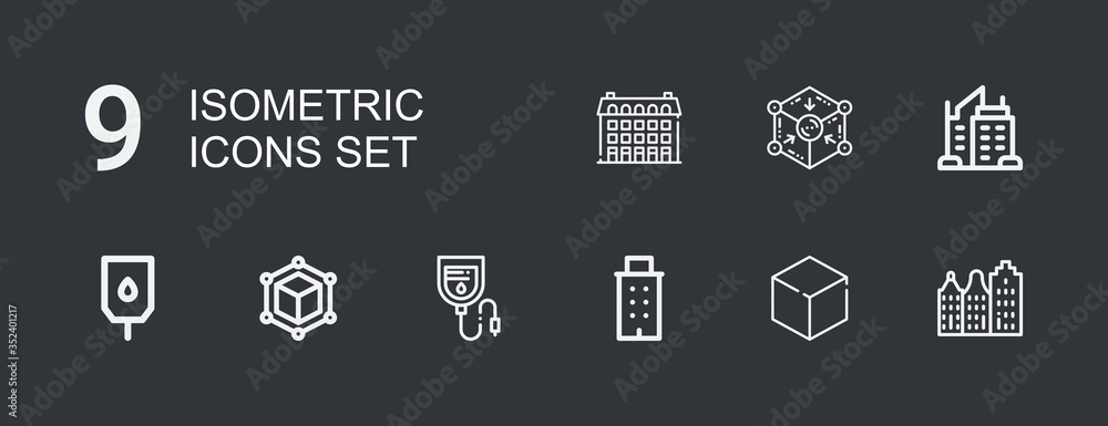 Editable 9 isometric icons for web and mobile Editable 9 isometric icons for web and mobile
