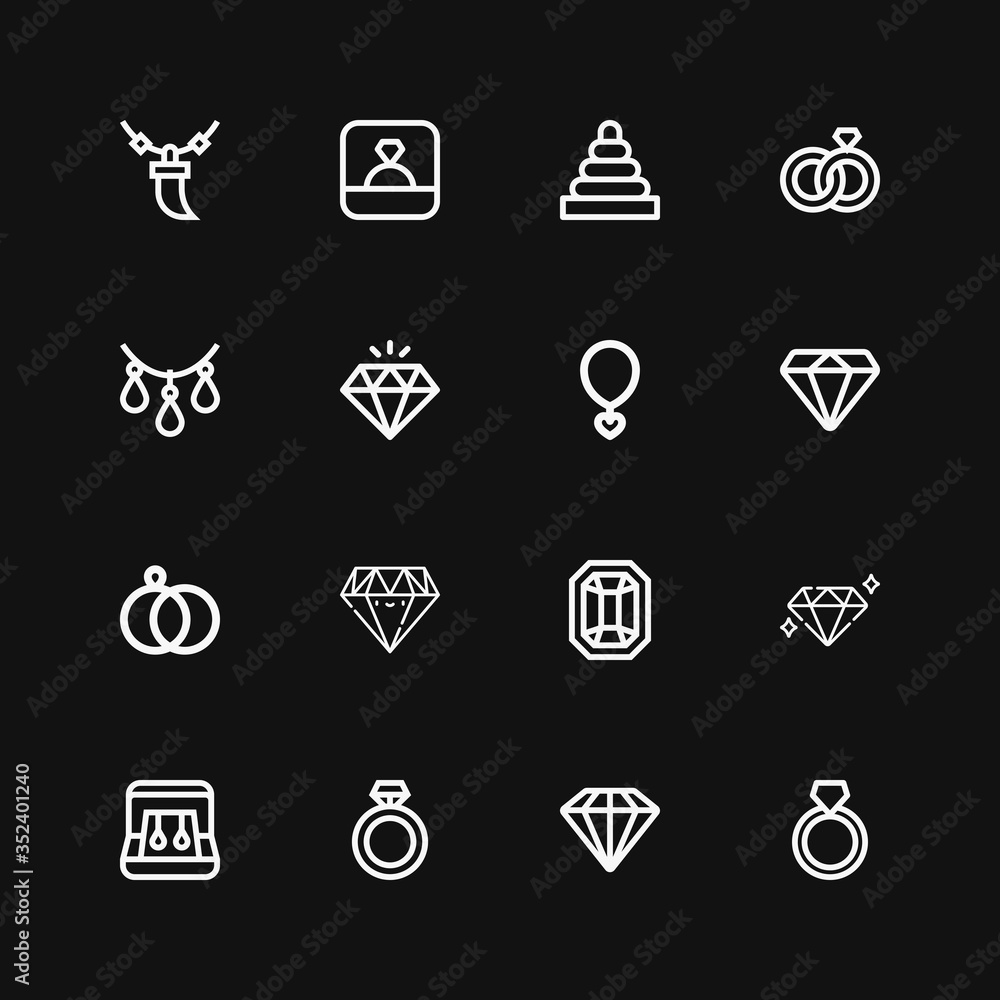 Editable 16 jewelery icons for web and mobile Editable 16 jewelery icons for web and mobile