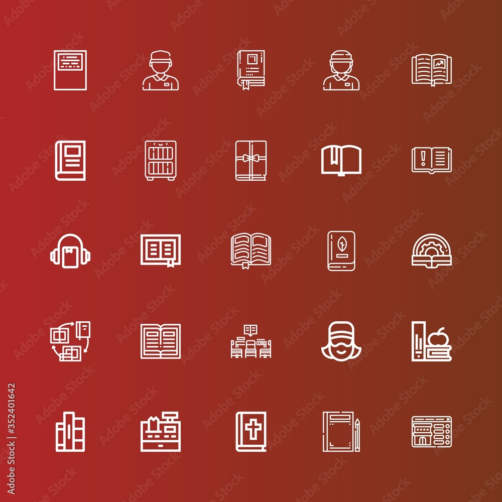 Editable 25 bookstore icons for web and mobile Editable 25 bookstore icons for web and mobile