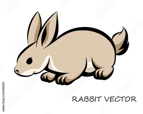 Vector illustration on a white background of a rabbit. Suitable for making logo.
