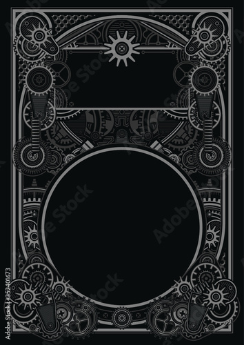 Retro mecha frame stock for poster event