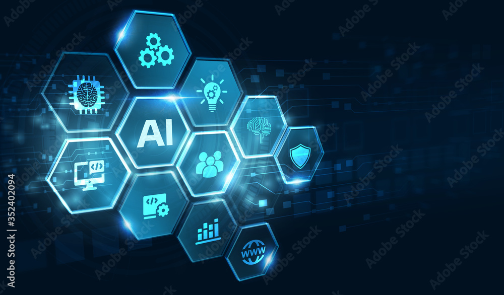 AI Learning and Artificial Intelligence Concept. Business, modern technology, internet and networking concept. 3D illustration AI Learning and Artificial Intelligence Concept. Business, modern technology, internet and networking concept. 3D illustration