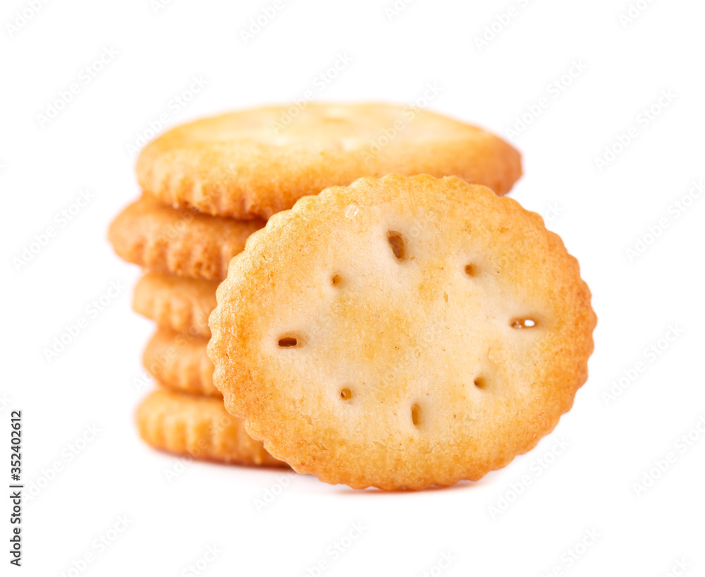 Cracker isolated on white background. Dry cracker cookies isolated. Salty snacks isolated. Cracker isolated on white background. Dry cracker cookies isolated. Salty snacks isolated.