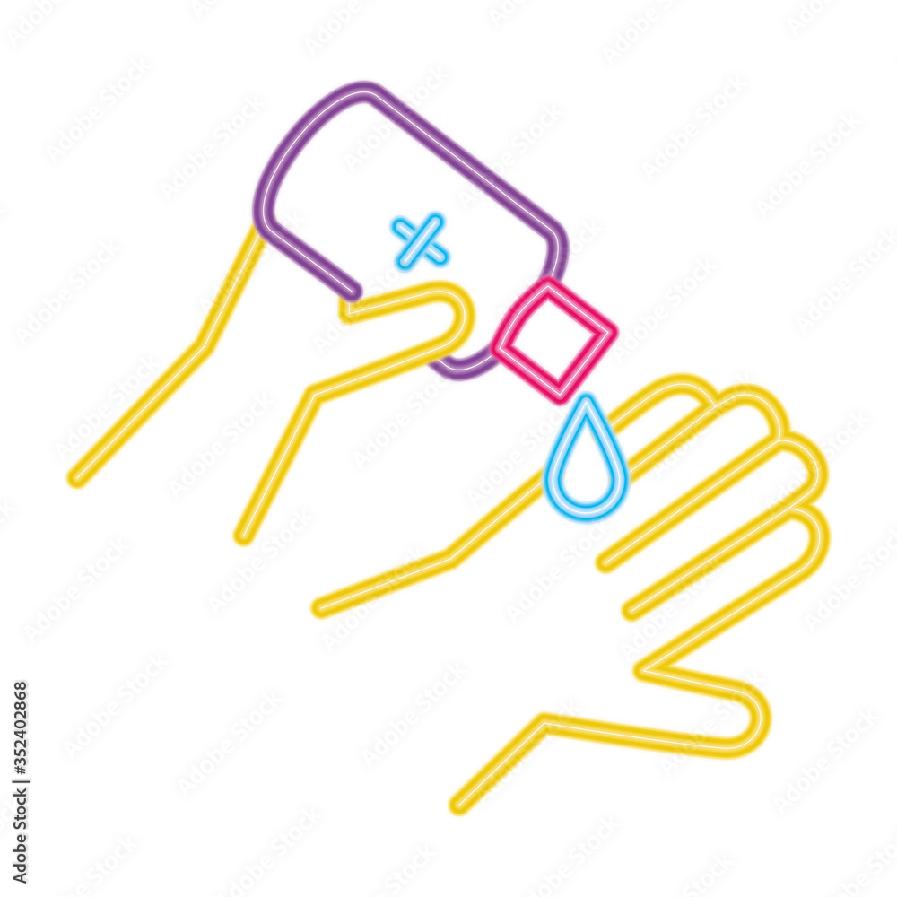hands sanitizer, bottle of desinfectant, line style icon vector illustration design hands sanitizer, bottle of desinfectant, line style icon vector illustration design
