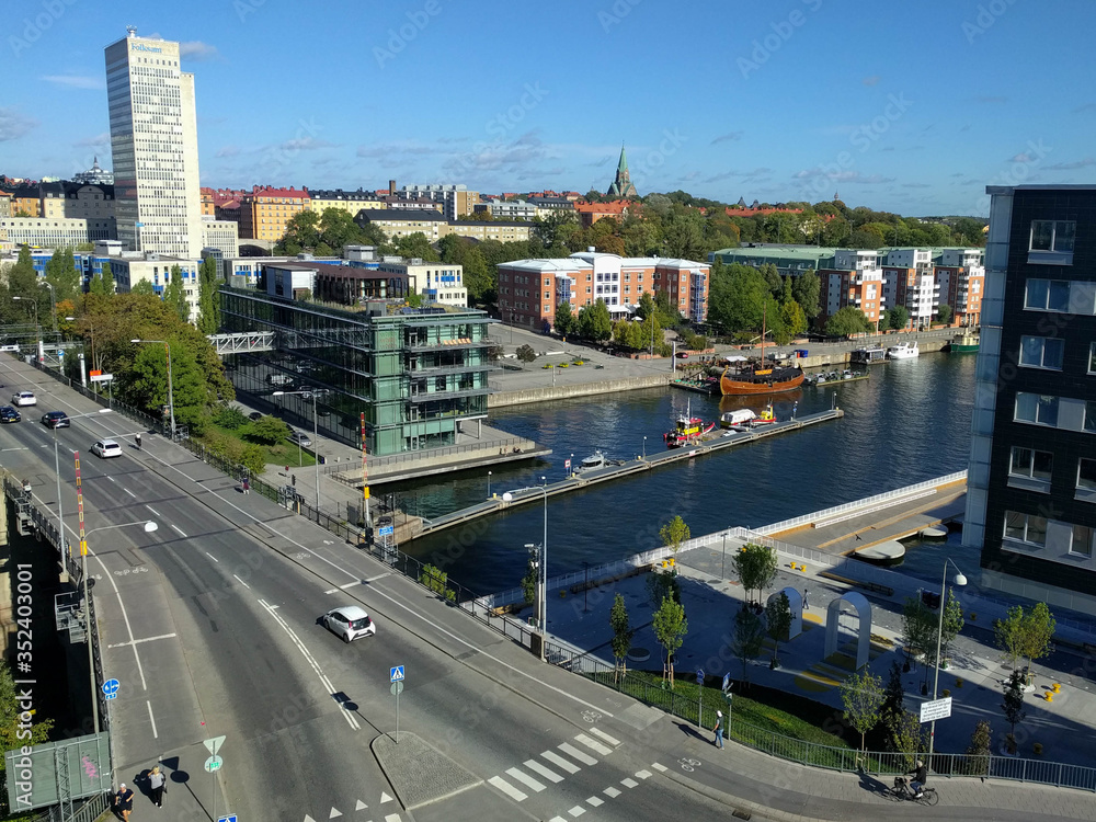 Pamoramic view of Stockholm in summer time, Stockholm, Sweden.