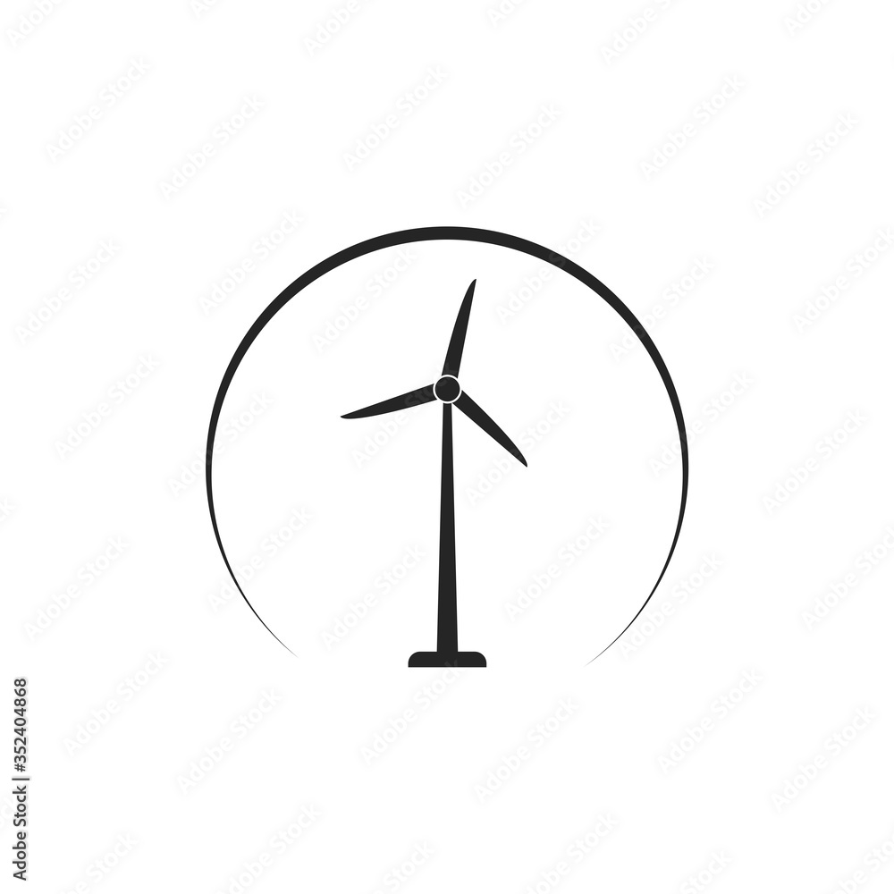 Windmill icon on white background Windmill icon on white background