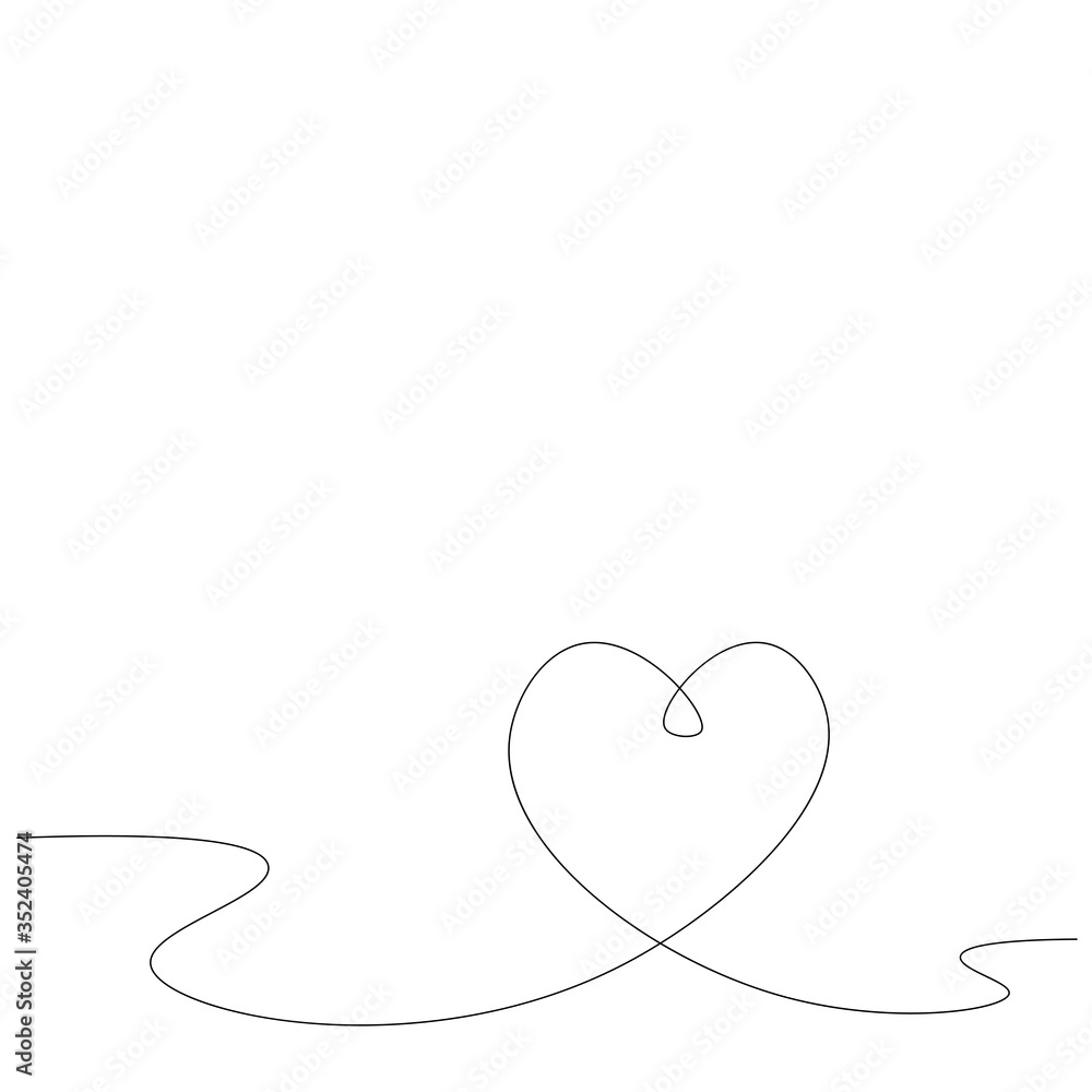 Heart on white background, love image