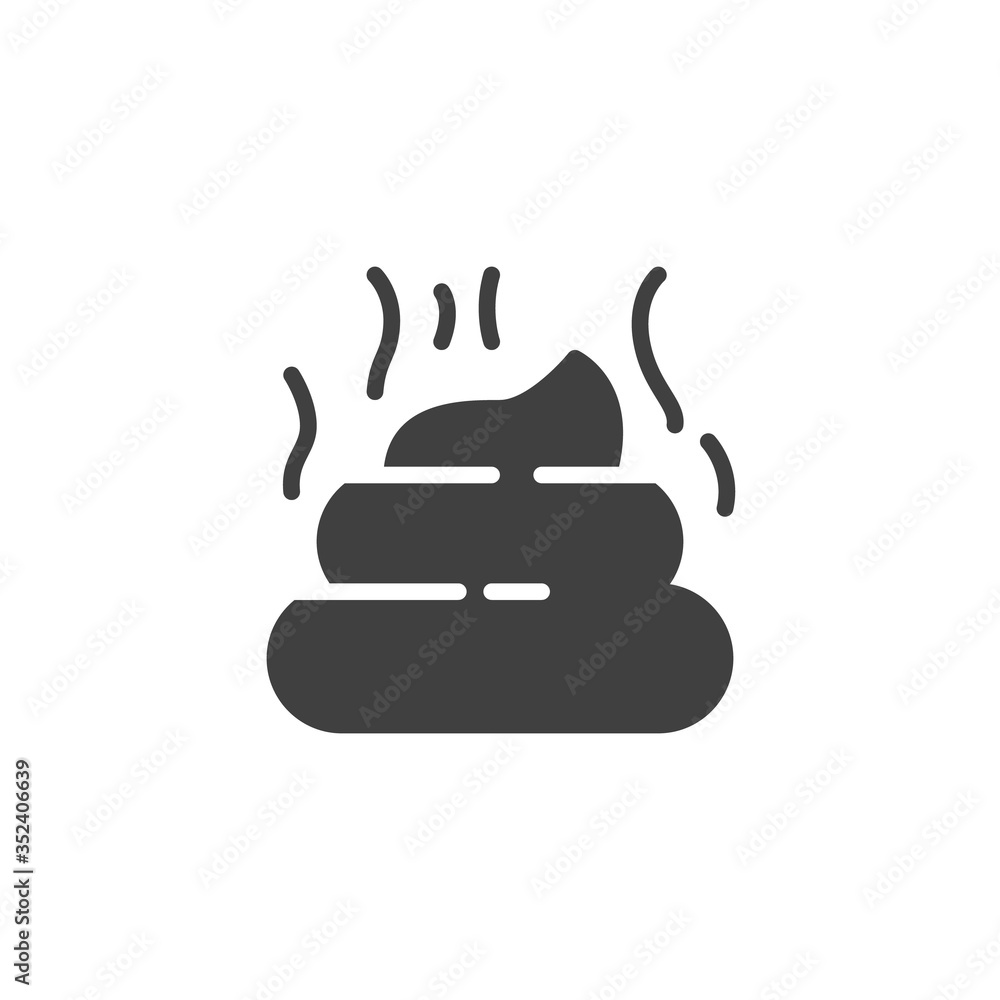 Obraz premium Pet poo vector icon. filled flat sign for mobile concept and web design. Stinky Poo glyph icon. Symbol, logo illustration. Vector graphics