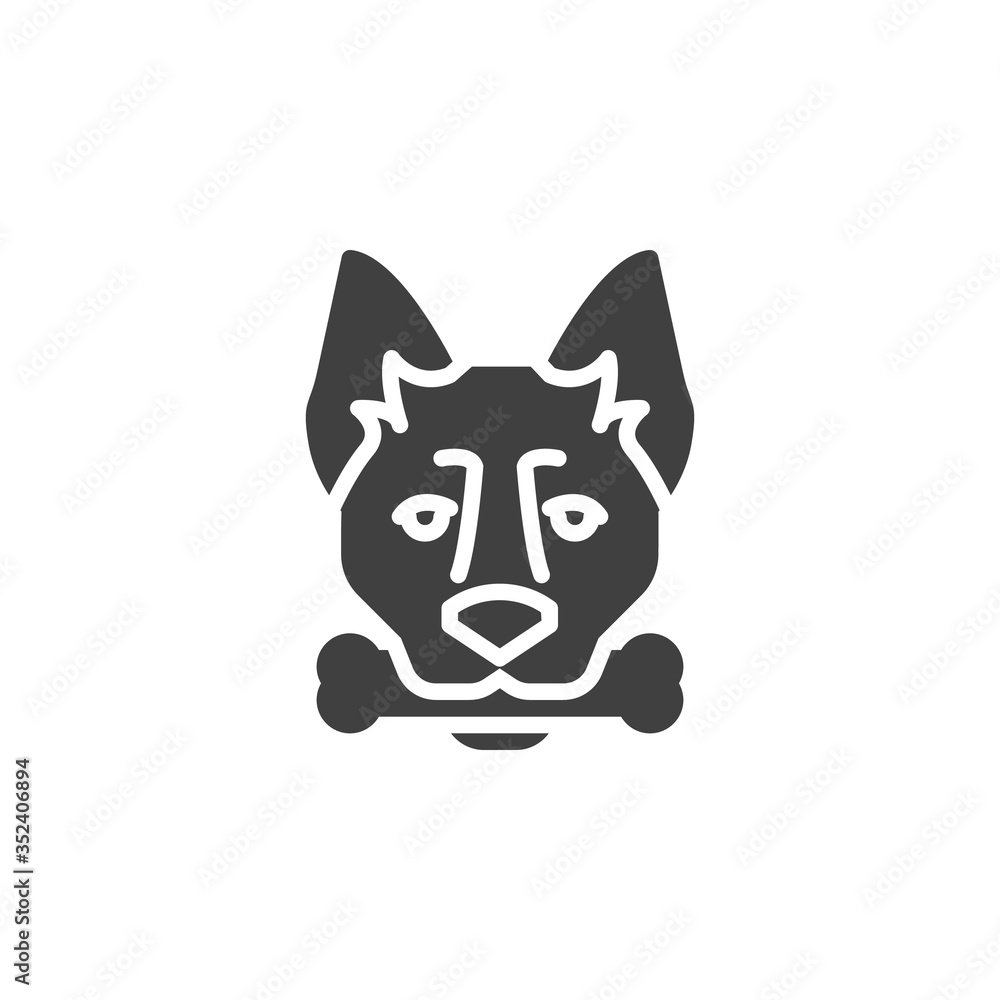Dog with bone vector icon. filled flat sign for mobile concept and web design. Dog with a bone in mouth glyph icon. Symbol, logo illustration. Vector graphics Dog with bone vector icon. filled flat sign for mobile concept and web design. Dog with a bone in mouth glyph icon. Symbol, logo illustration. Vector graphics