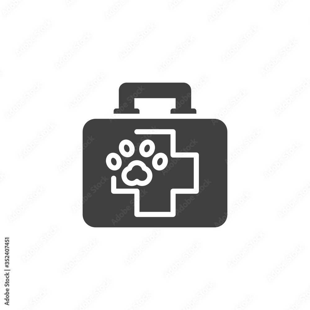 Pets first aid vector icon. filled flat sign for mobile concept and web design. Vet first aid kit glyph icon. Symbol, logo illustration. Vector graphics Pets first aid vector icon. filled flat sign for mobile concept and web design. Vet first aid kit glyph icon. Symbol, logo illustration. Vector graphics