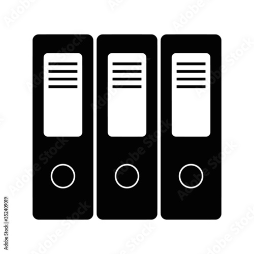 High quality vector illustration of three ring binders representing the concept of archive icon - isolated on white background