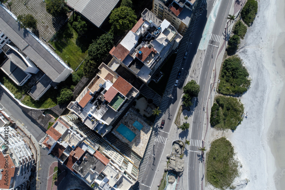 Aerial zenith view of the city with buildings Aerial zenith view of the city with buildings