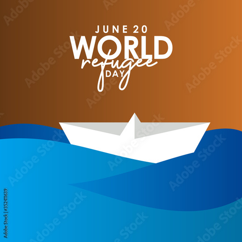 World Refugee Vector Design For Banner Print and International Moment Background