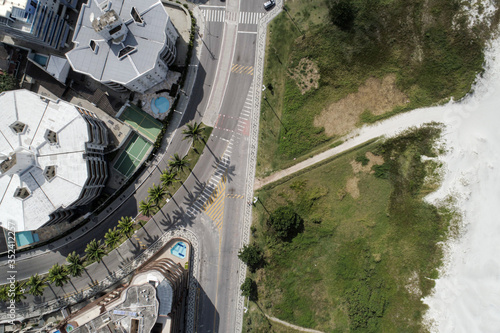Aerial view of Cabo Frio city with buildings and Praia do Forte