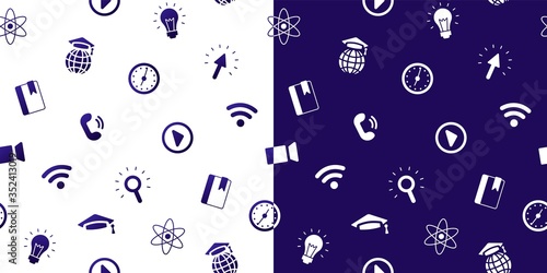 distance learning online school colorful vector illustration
