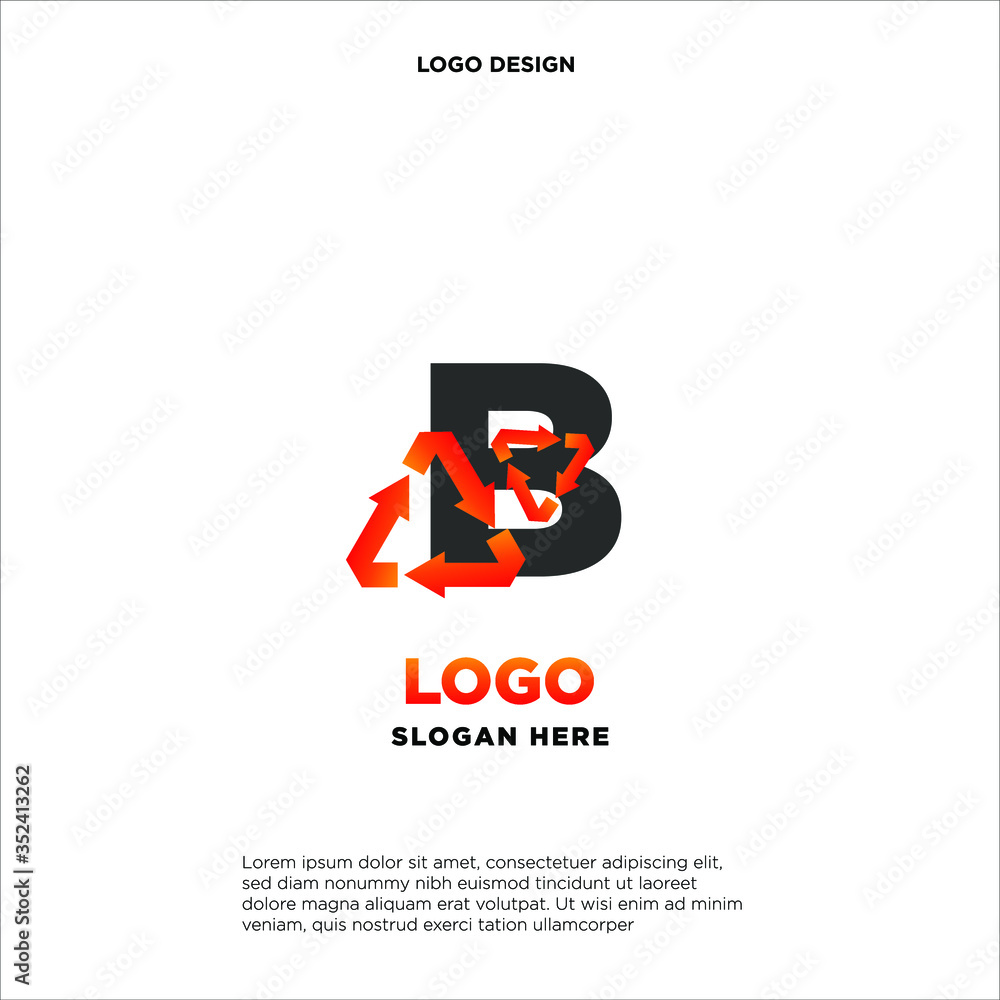 B recycle logo icon design template sign B recycle logo icon design template sign