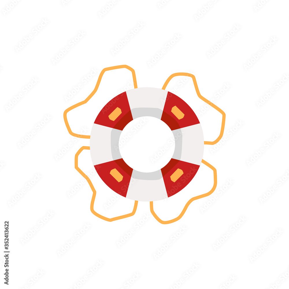 Cartoon lifebuoy ring with ropes, rescue buoy or lifesaver Cartoon lifebuoy ring with ropes, rescue buoy or lifesaver