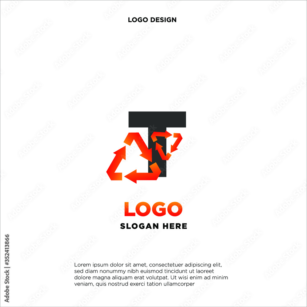 T recycle logo icon design template sign T recycle logo icon design template sign