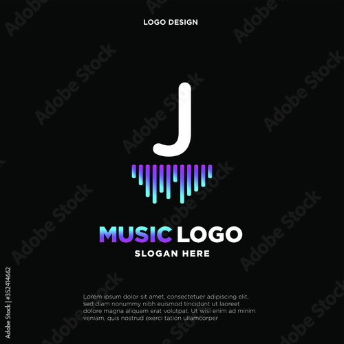 Free Download Music Letter logo template. Letter M. Vector Illustration. music logo design inspiration. music icon design template. - GFXLoad