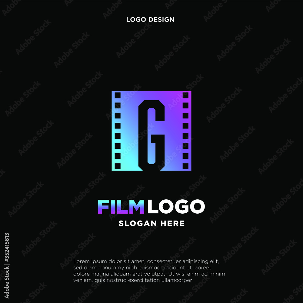 Obraz premium Letter C initial logo for Cinema film and videography design template