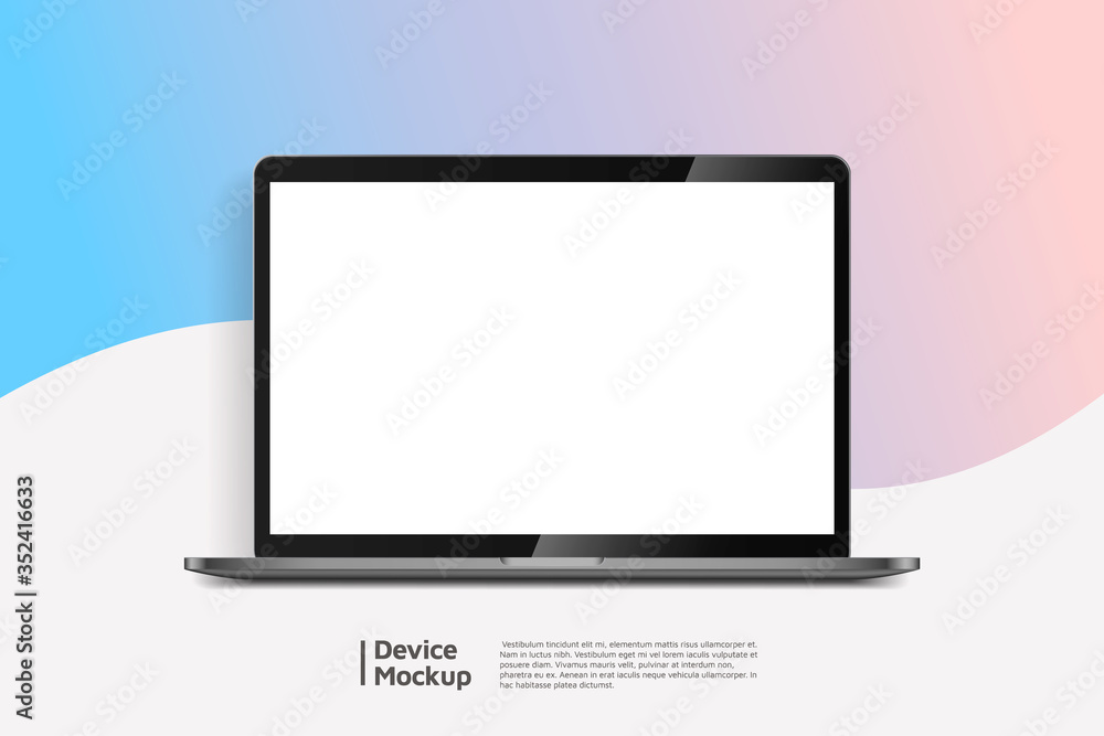 Laptop isometric perspective view. Template for infographics or presentation UI design interface. vector illustration Laptop isometric perspective view. Template for infographics or presentation UI design interface. vector illustration