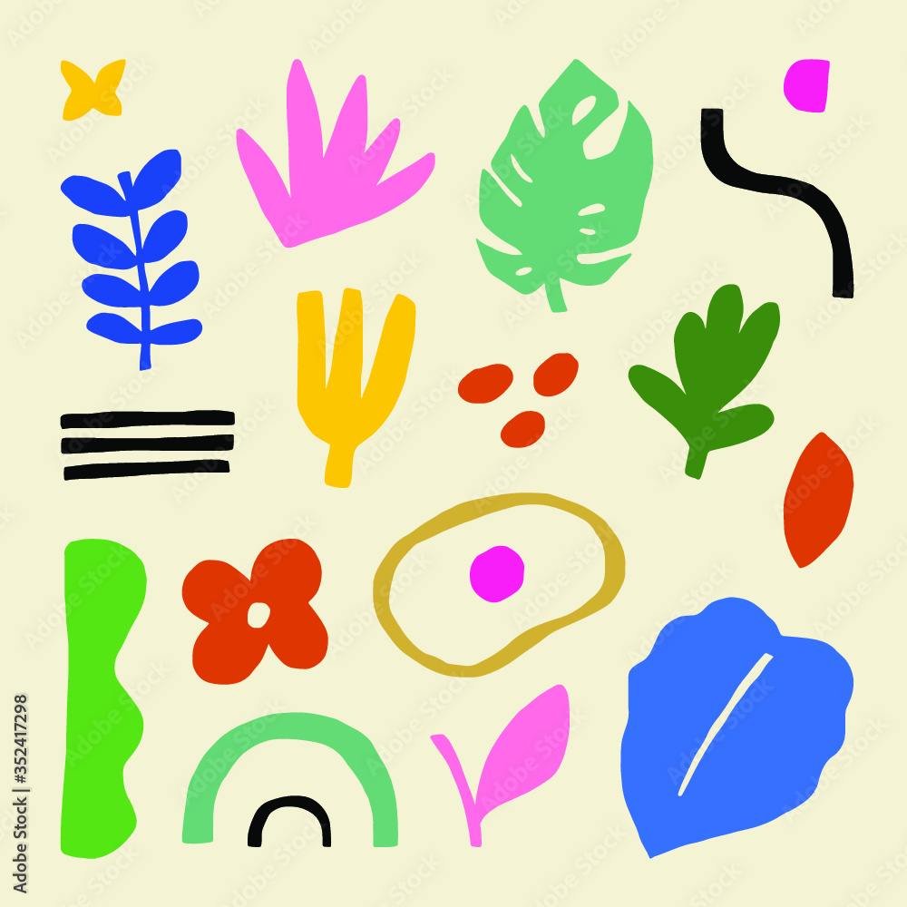 Tropical design elements for kids vector Tropical design elements for kids vector