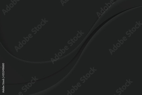 Black abstract wavy background vector