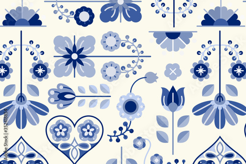 Papier peint Folk art design element patterned background vector