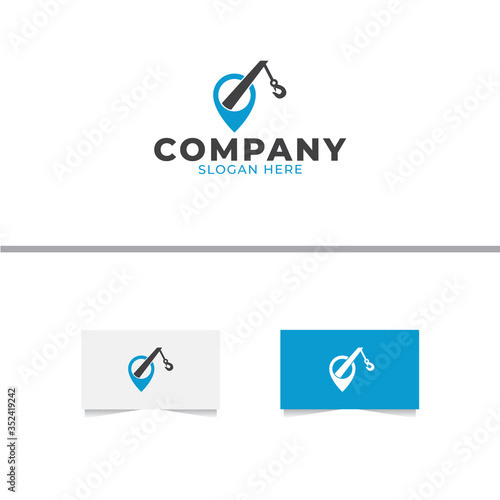 Towing Location Logo Design Vector Template